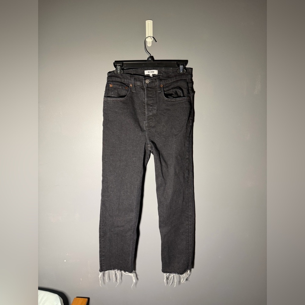 Re/Done 70's Stove Pipe Jean in Stoned Noir Size 27 - Picture 2 of 5